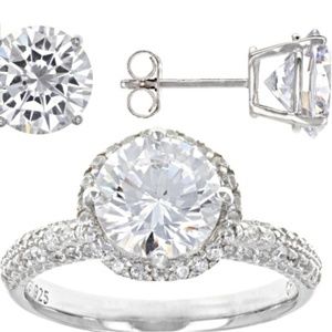 Ring and earrings 3 pc set .925 Sterling SZ 10 NIB